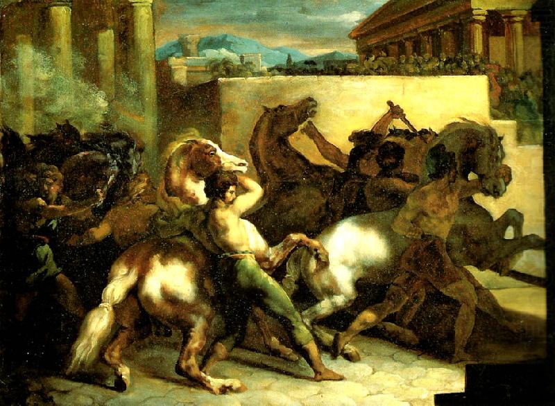 la course de chevaux libres, Theodore   Gericault